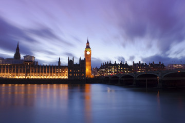 Fototapeta na wymiar Big Ben and Houses of Parliament at a beautiful sunset landscape, London City. United Kingdom