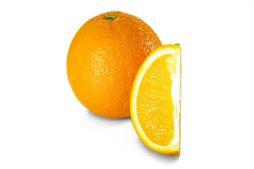 fresh orange isolated on white background