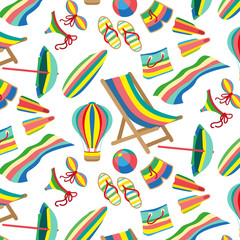 seamless  beach and sea pattern