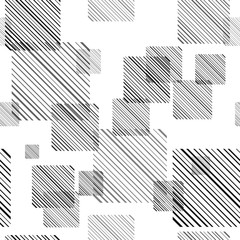 Abstract seamless pattern with set of lines and squares.