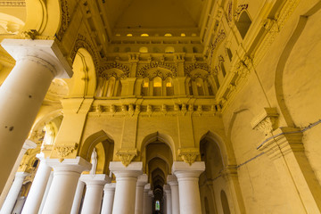 November 13, 2014: Inside the Thirumalai Nayakkar Mahal palace in Madurai, India