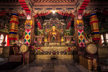 October 30, 2014: Inside a Buddhist temple in Bodhgaya, India