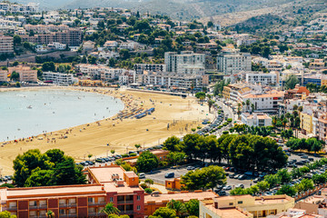 Obraz premium Aerial Panoramic View Of Peniscola City In Spain