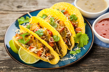 Mexican tacos with beef