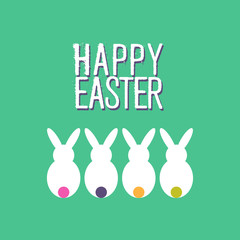 Happy easter funny rabbit greeting card design