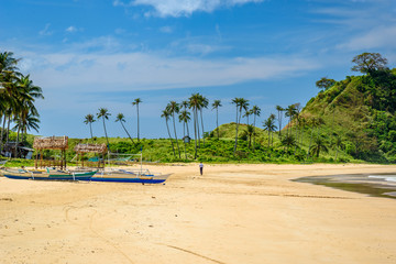 Scenic view of Nacpan Beach in El Nido, Palawan, Philippines