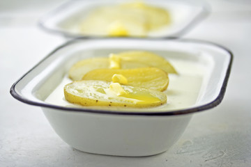 Buttermilk soup with baby potatoes