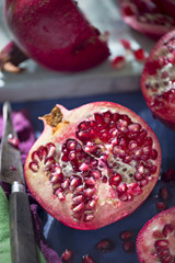Pomegranate fruit cut
