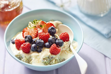Fototapeta premium Quinoa porridge with berries 
