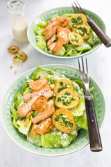 Salmon ceasar salad