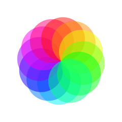Rainbow spectrum color wheel. Children wind vane vector illustration.