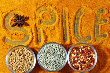 Fototapeta na wymiar A background of spices