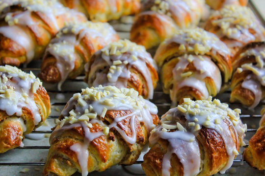 traditional polish croissants baked on st martin's day in poznan 