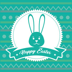 Fototapeta premium cute rabbit happy easter vector illustration design