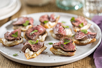 Yorkshire pudding with steak and horseradish sauce 