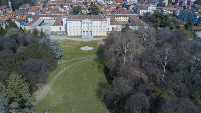 Villa Cusani Tittoni Traversi, vista panoramica, vista aerea, Desio, Monza e Brianza, Milano, Italia