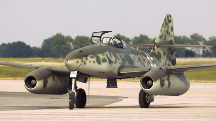 Historic jet aircraft after flight check