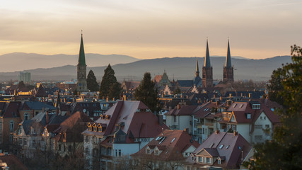 Fototapeta na wymiar Freiburg Wiehre und Altstadt