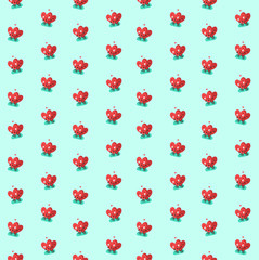 Funny seamless pattern with cute hugging hearts. Love concept.