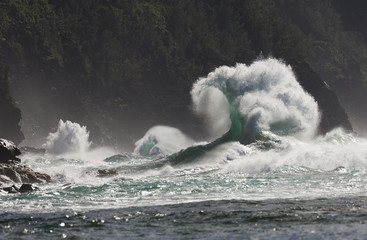 Ke'e Beach, Super Wave, Kauai, Hawaii - obrazy, fototapety, plakaty