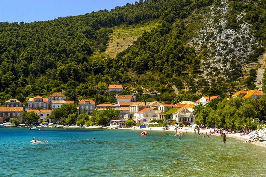 Bucht von Trstenik, Kroatien, Halbinsel Peljesac, Trstenik