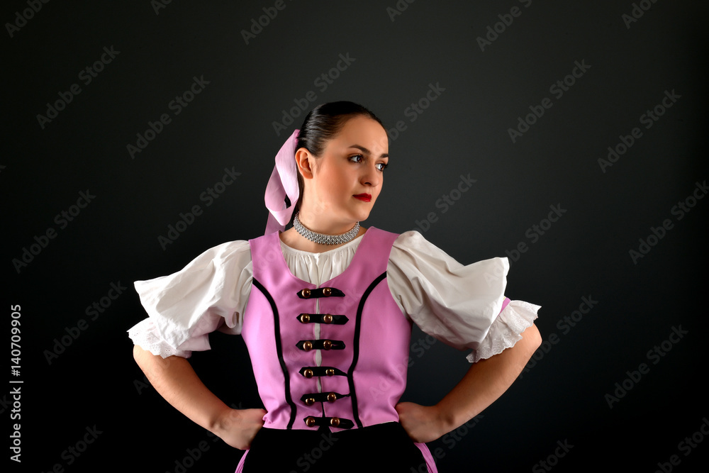 Canvas Prints Slovak folk dancer with colorful clothes