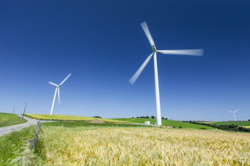 Three wind turbines