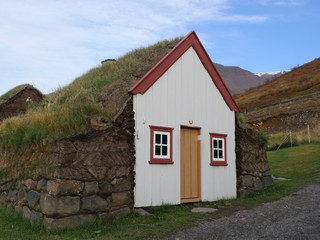 Fototapeta na wymiar Der Museumshof Laufás am Ostufer des Eyjafjörður im Norden Islands
