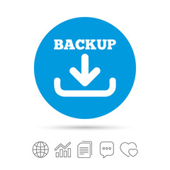 Backup date sign icon. Storage symbol.
