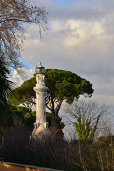 Obraz premium Gianicolo Hill old lighthouse in Rome at sunset