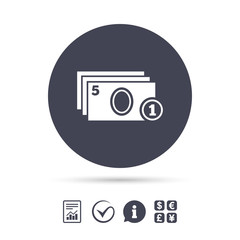 Cash and coin sign icon. Paper money symbol.