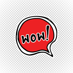 Comic book speech bubble, cartoon sound effect. Hand drawn pop art style sign vector illustration.