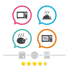 Microwave oven icon. Cooking food serving.