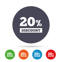 20 percent discount sign icon. Sale symbol.