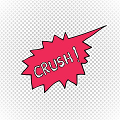 Comic book speech bubble, cartoon sound effect. Hand drawn pop art style sign vector illustration.