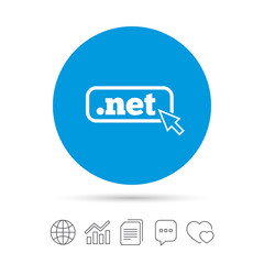 Domain NET sign icon. Top-level internet domain.