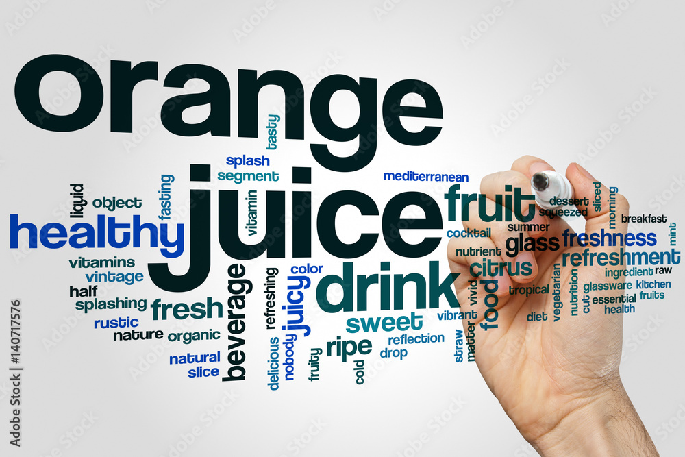 Poster Orange juice word cloud