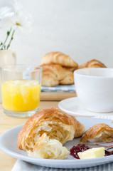 Serving of Croissant at a Continental Breakfast Table