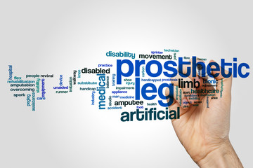 Prosthetic leg word cloud