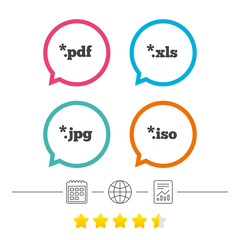 Document signs. File extensions symbols.