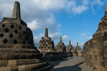 Stupas at Borobudur Temple - Yogyakarta, Indonesia