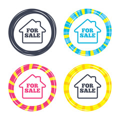 For sale sign icon. Real estate selling.