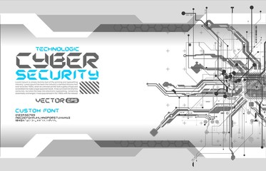 Font lettering with circuits hi-tech background abstract cyberpunk