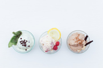 colorful ice cream on white back ground 