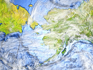 Alaska on Earth - visible ocean floor