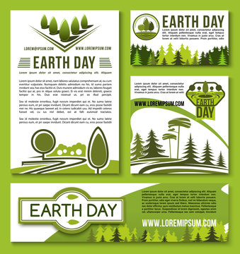 Vector posters and banners Earth Day templates set