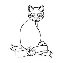 cute kitty mascot icon vector illustration design