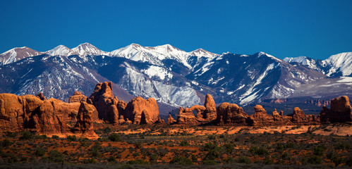 La Sal Mountains behind Arches National Park - 140722585