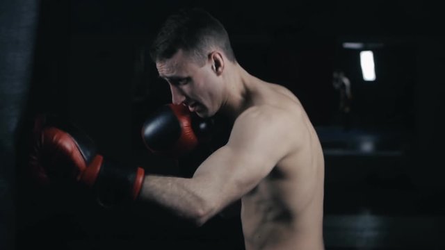 Male Boxer training in Boxing Club