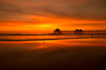 Fototapeta na wymiar Huntington Beach, CA Sunset 3